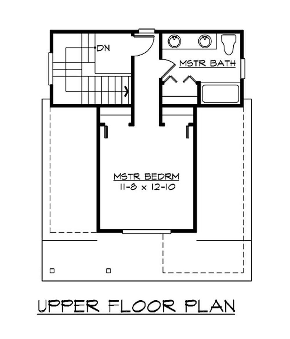 Floor Plan Second Story of Bungalow Plan #115-1371
